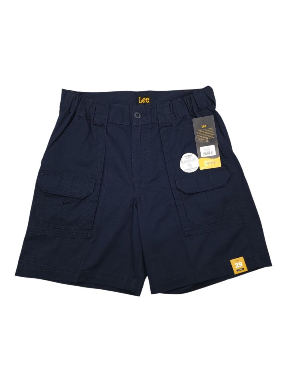 Lee Mens River Navy Cargo Shorts Size 29 100% Cotton LIghtweight